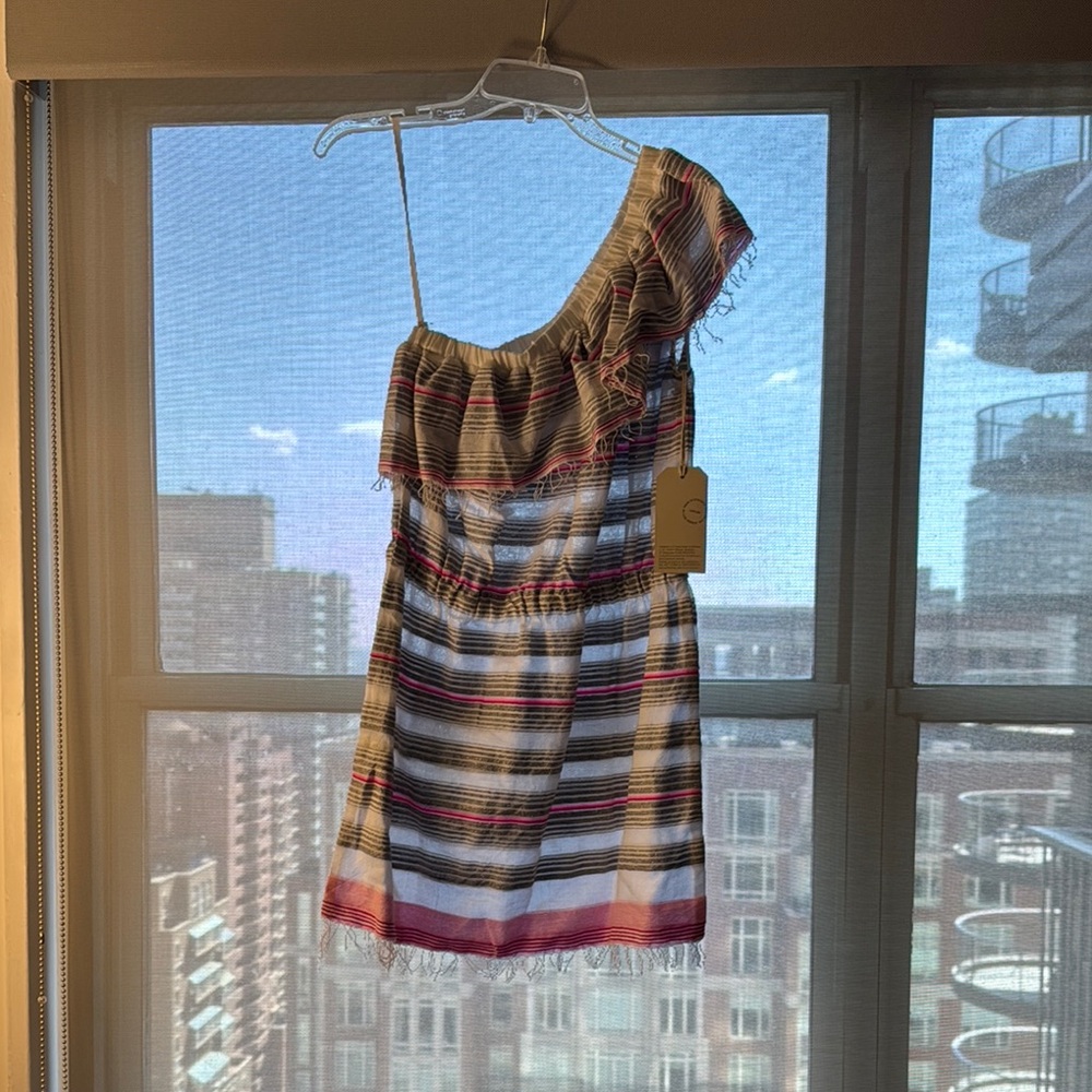 Striped One-Shoulder Dress